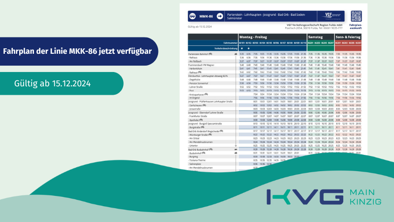 Fahrplan MKK 86