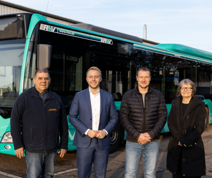 v.l.n.r. Heuser-Geschäftsführer Uwe Bahr, KVG-Aufsichtsratsvorsitzender Jannik Marquart, Patrick Bahr (Heuser), KVG-Geschäftsführerin Martina Stegemann